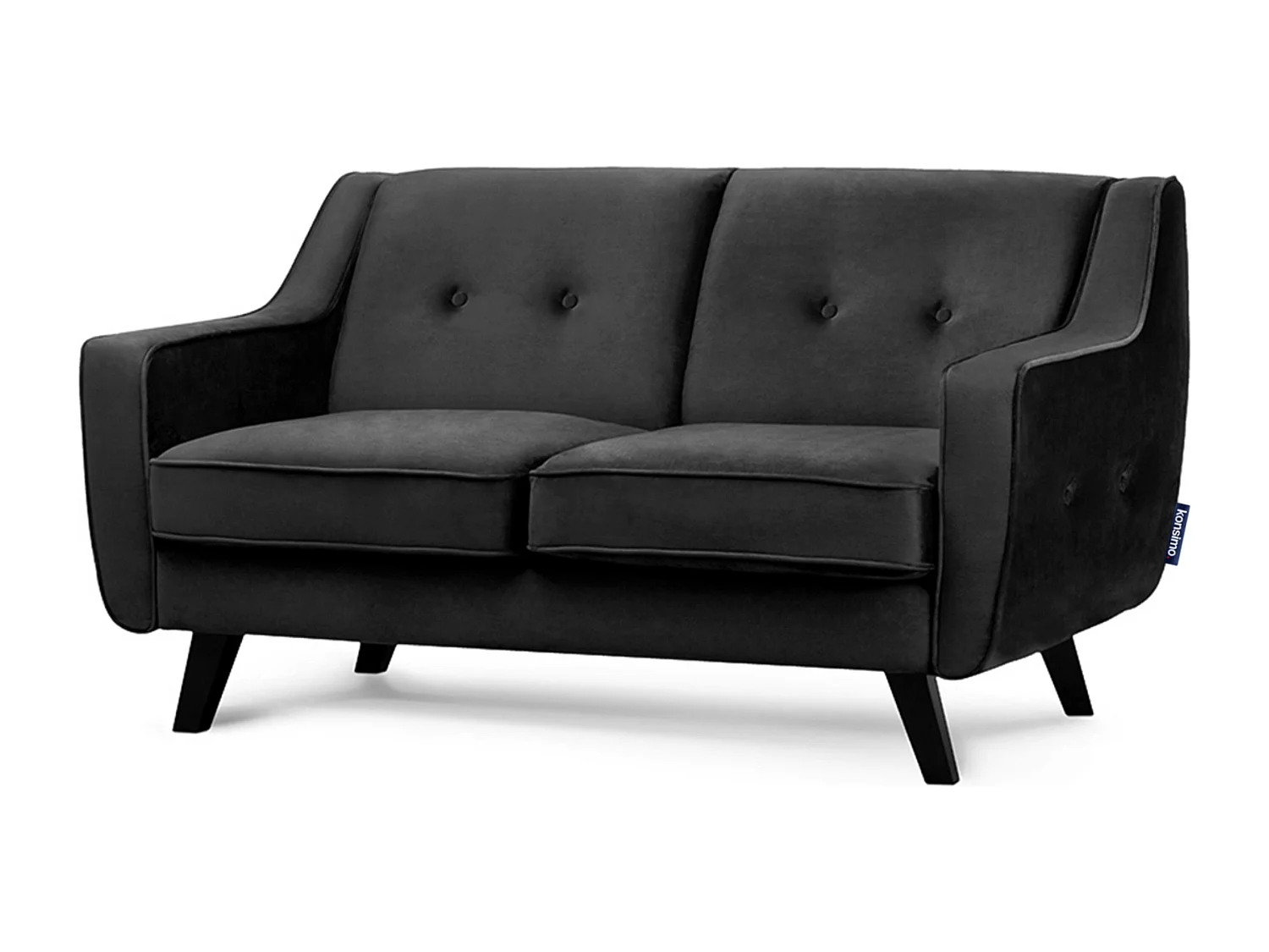 Canapé - 2 places au design intemporel - revêtement velours - gris - TERSO