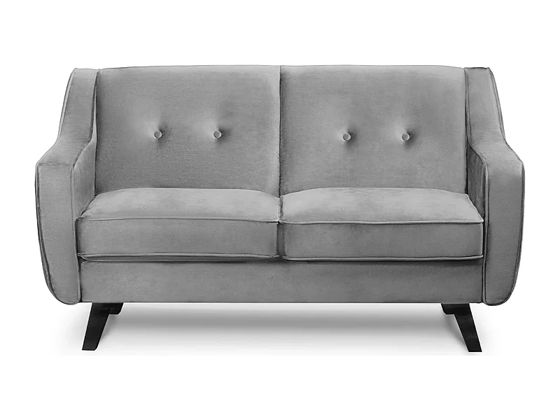 Sofa - 2 Sitzer im zeitlosen Design - Velours-Bezug - hellgrau - TERSO