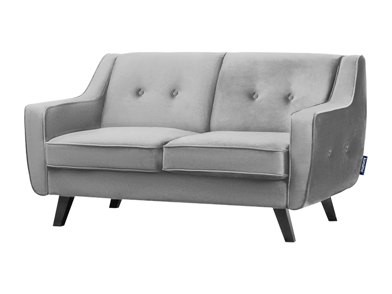 Canapé - 2 places au design intemporel - revêtement velours - gris clair - TERSO