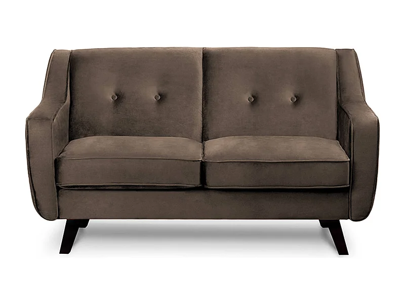 Sofa - 2 Sitzer im zeitlosen Design - Velours-Bezug - braun - TERSO
