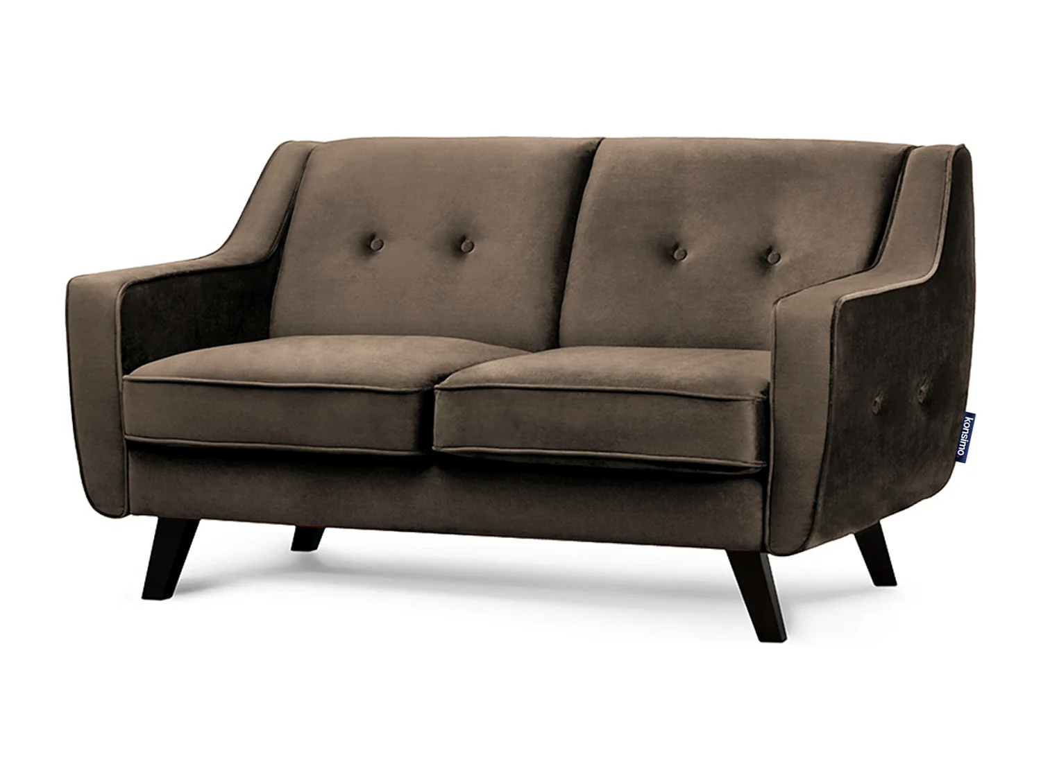 Canapé - 2 places au design intemporel - revêtement velours - marron - TERSO