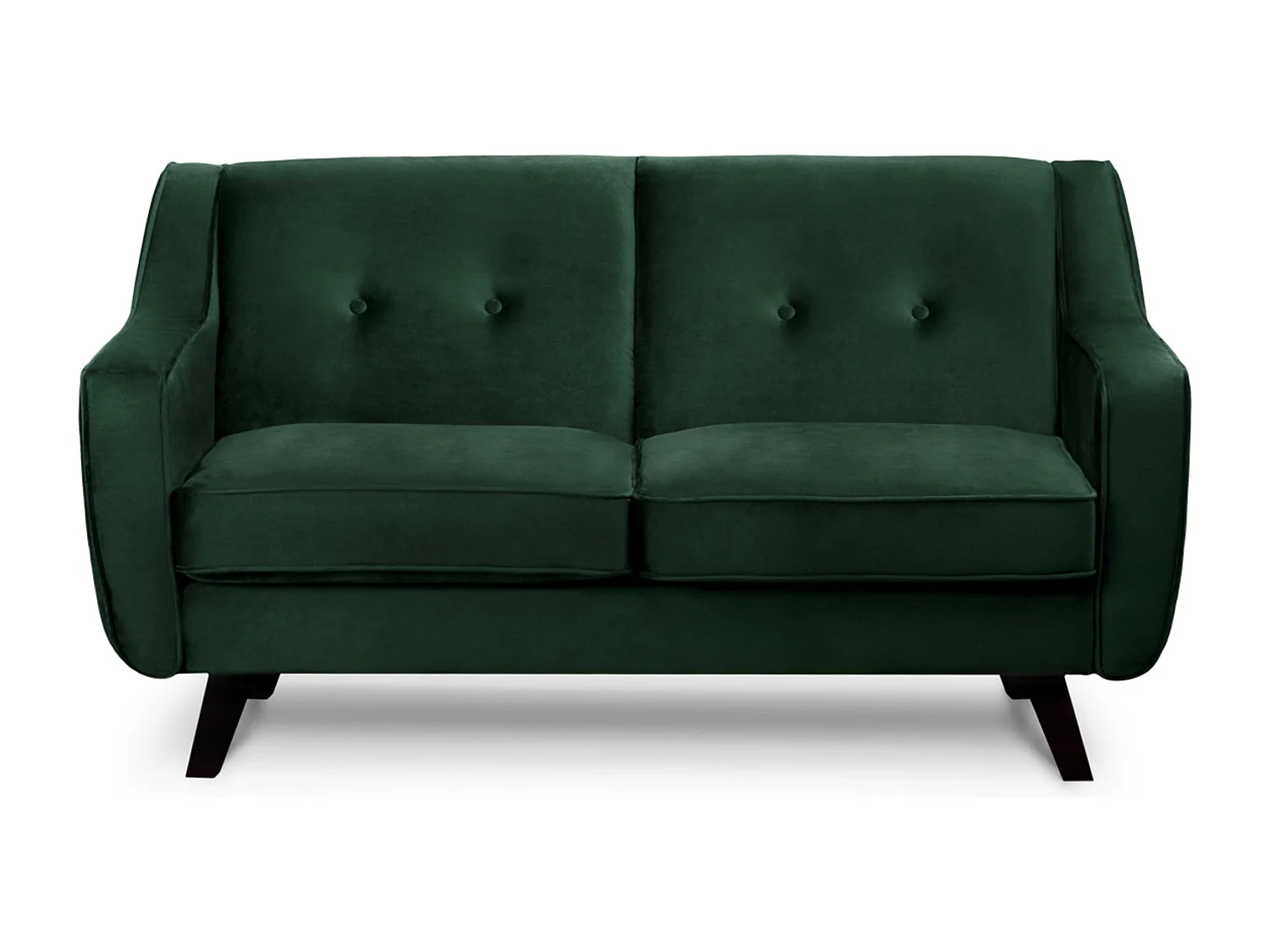 Canapé - 2 places au design intemporel - revêtement velours - vert foncé - TERSO