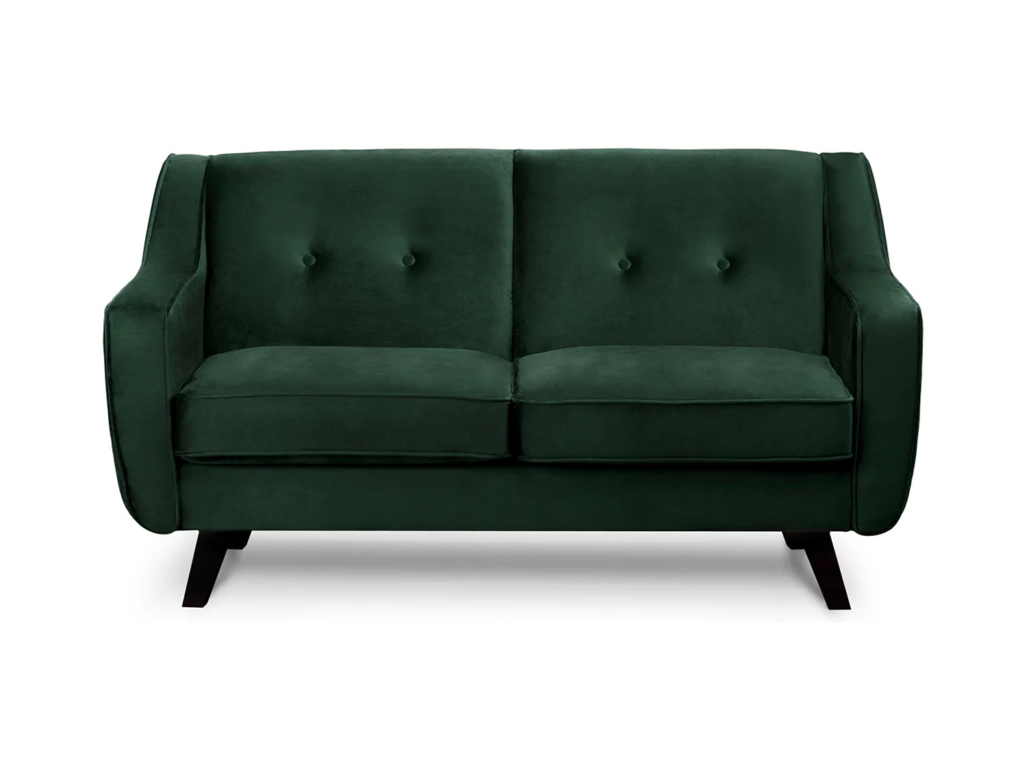 Canapé - 2 places au design intemporel - revêtement velours - vert foncé - TERSO