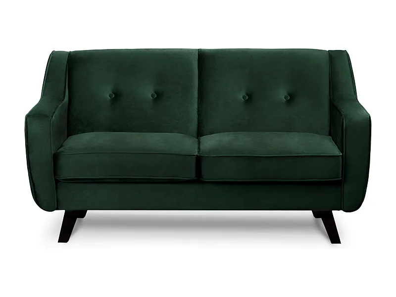 Canapé - 2 places au design intemporel - revêtement velours - vert foncé - TERSO
