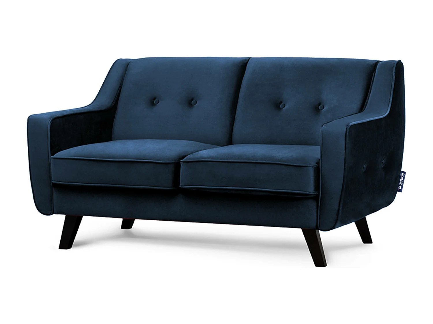 Canapé - 2 places au design intemporel - revêtement velours - bleu - TERSO