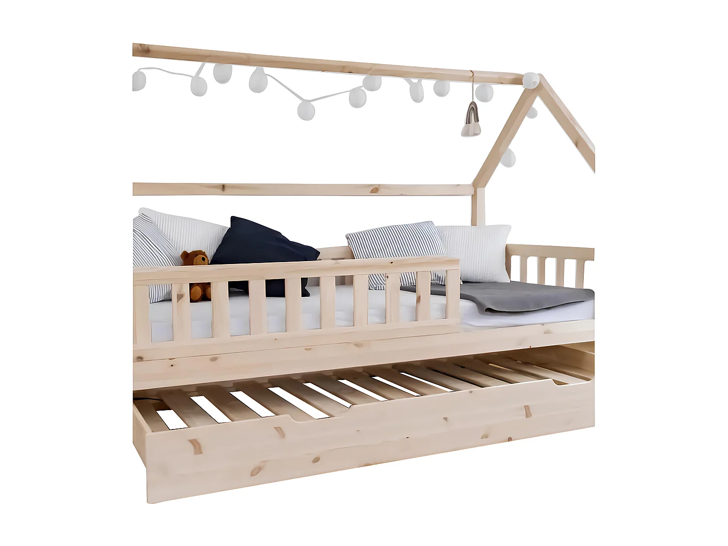 Lit d'enfant Cottage avec lit gigogne 90x200 cm