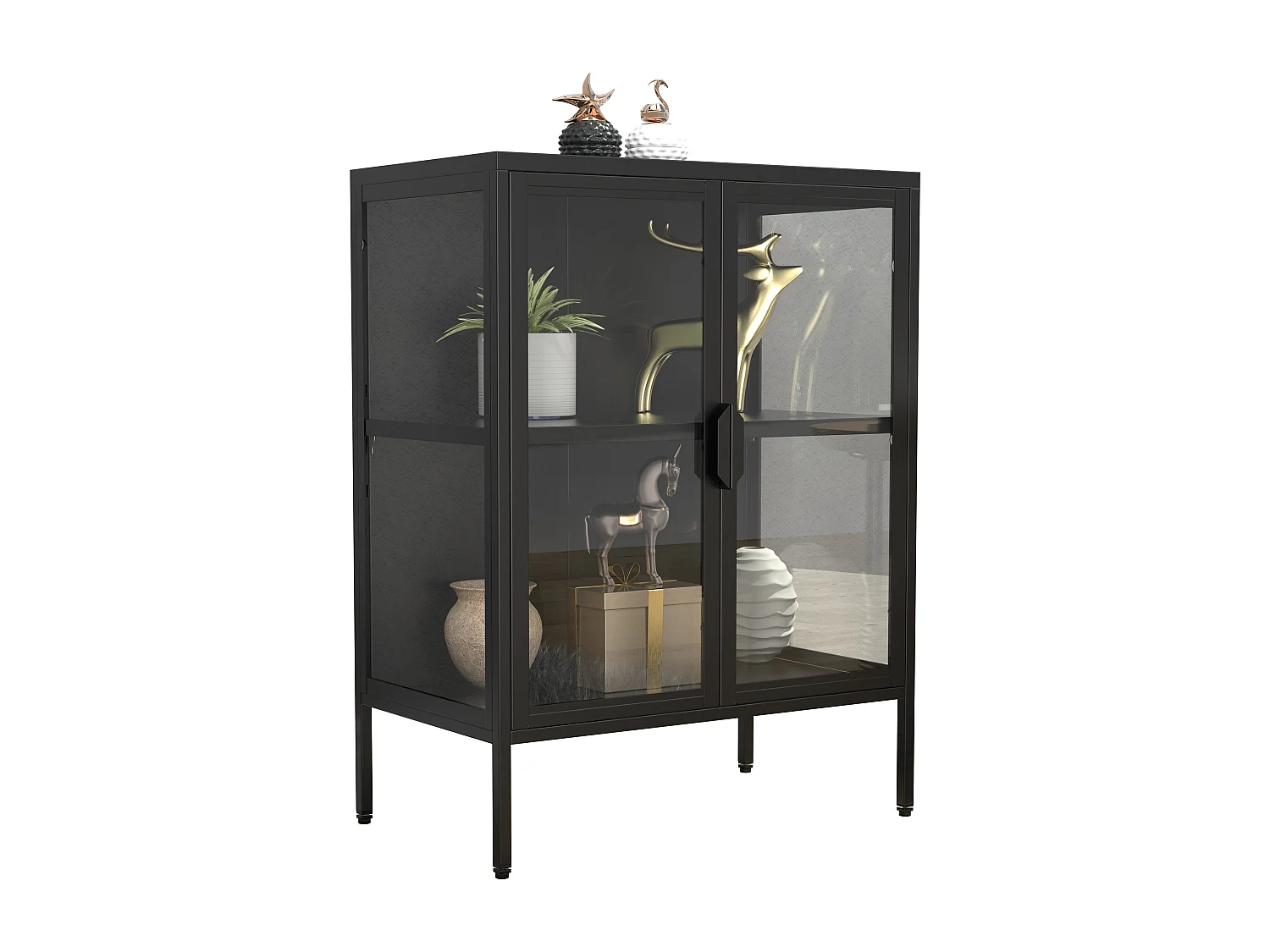 Standing cabinet Floka Black H. 80 x W. 60 x D. 35 cm
