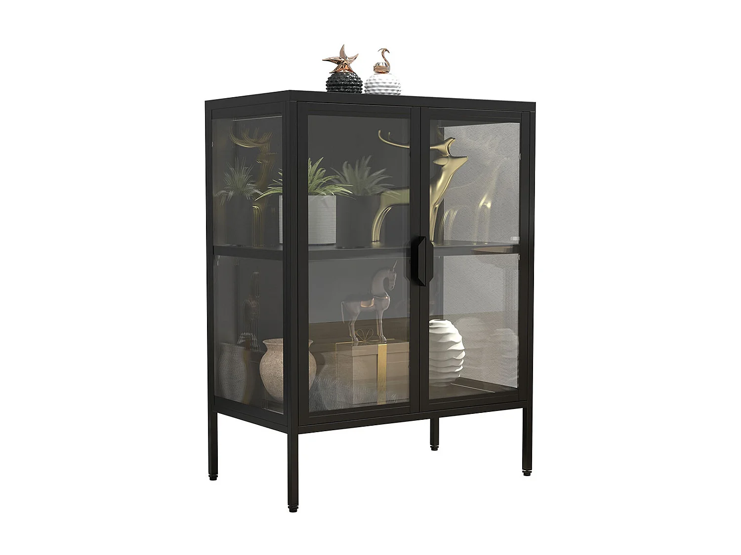 Standing cabinet Floka Black H. 80 x W. 60 x D. 35 cm
