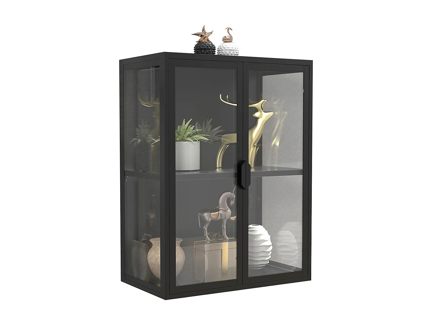 Stahl Wandvitrine Hängevitrine Vitrine Glas Flokas