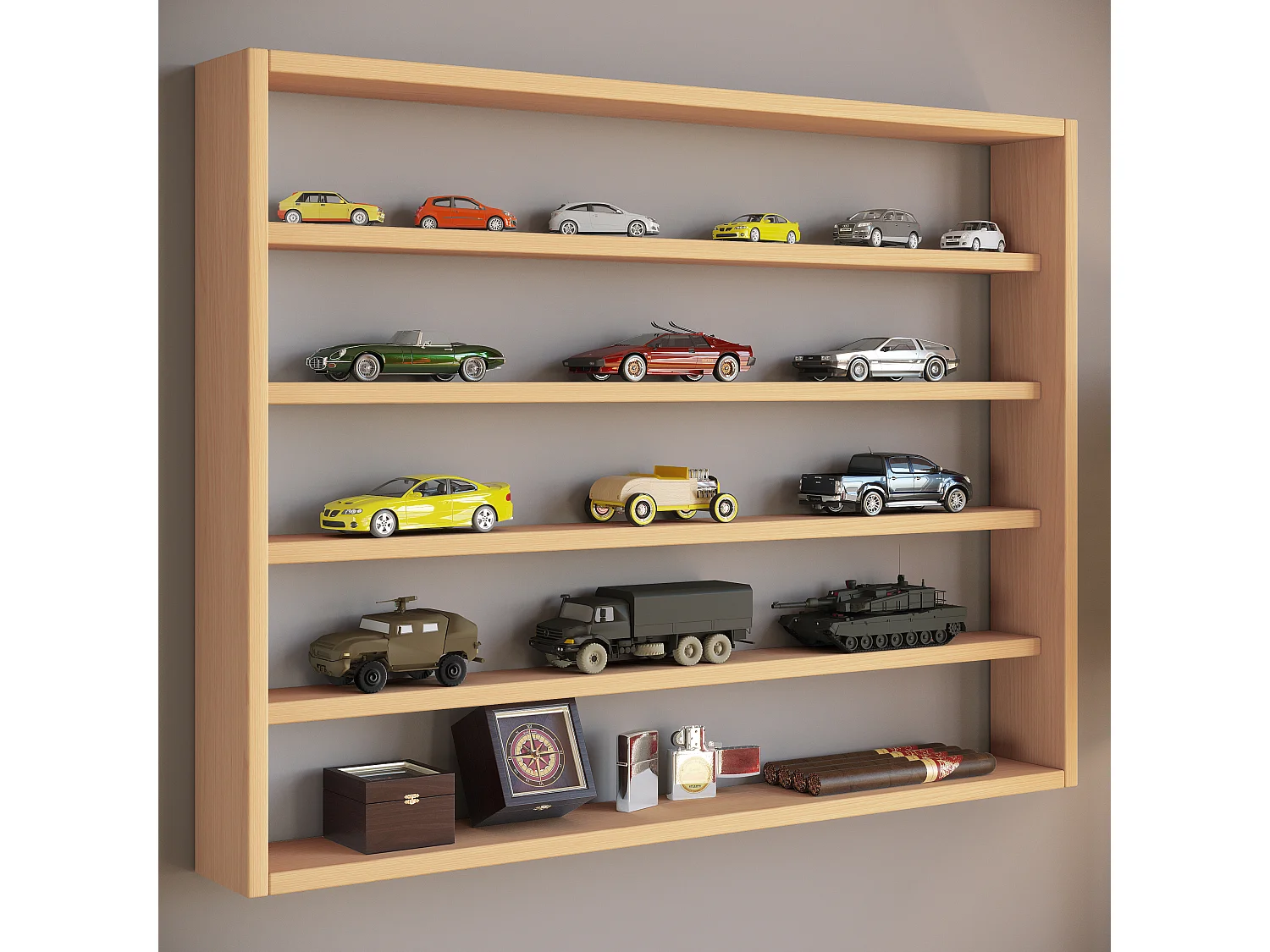 Holz Wandregal Wandvitrine Regal Deko Osado L