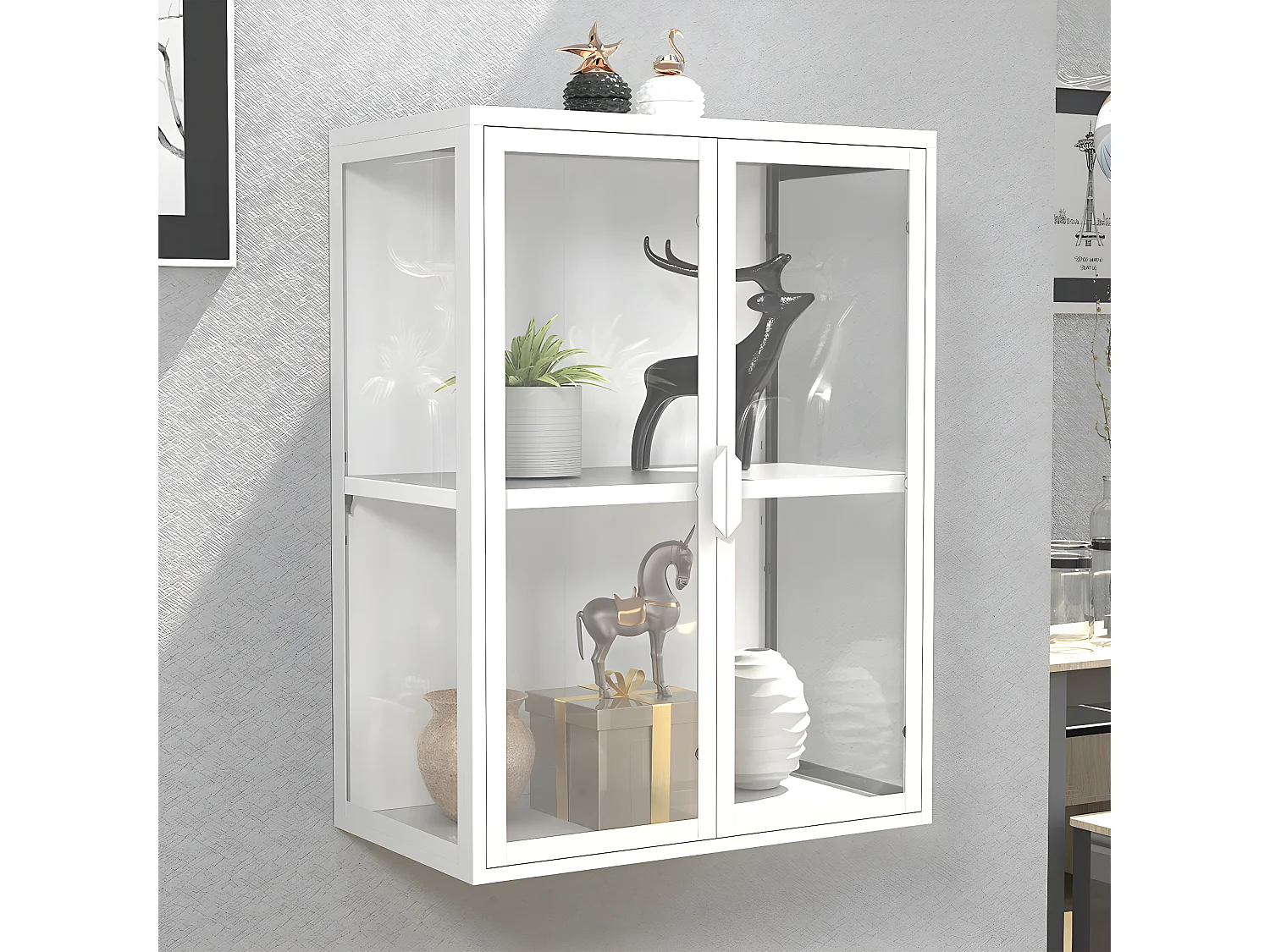 Vitrine murale Vitrine suspendue en verre Floka M