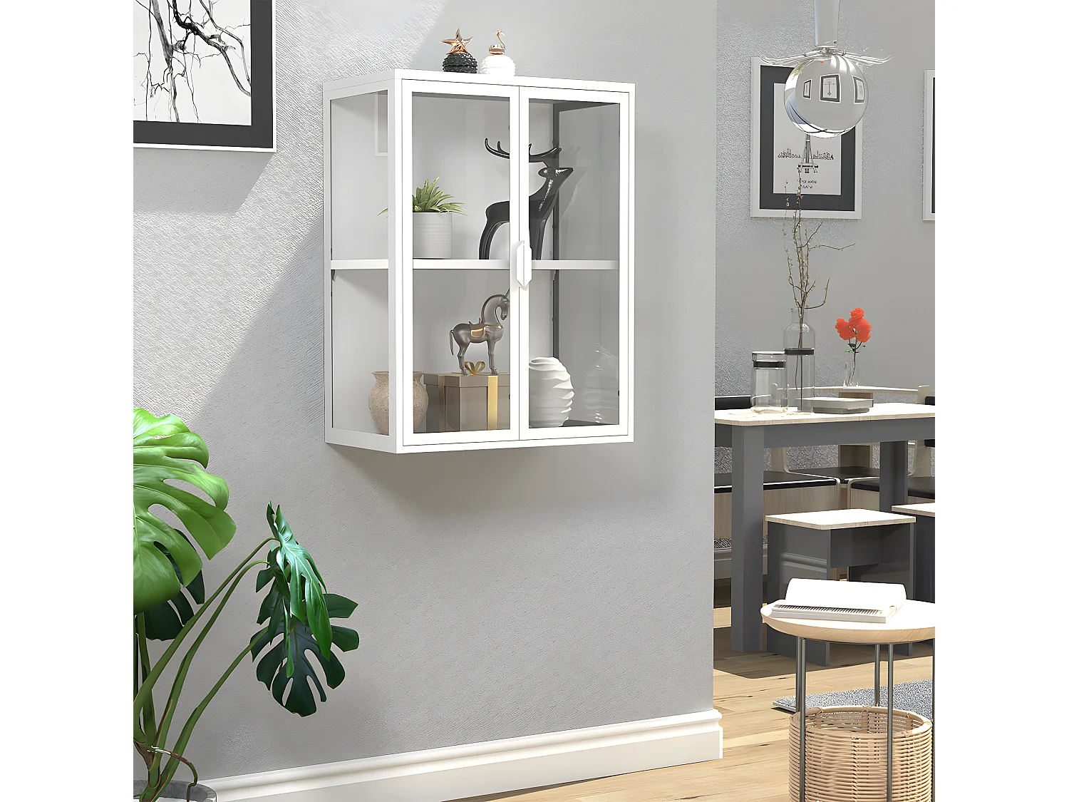 Vitrine murale Vitrine suspendue en verre Floka M