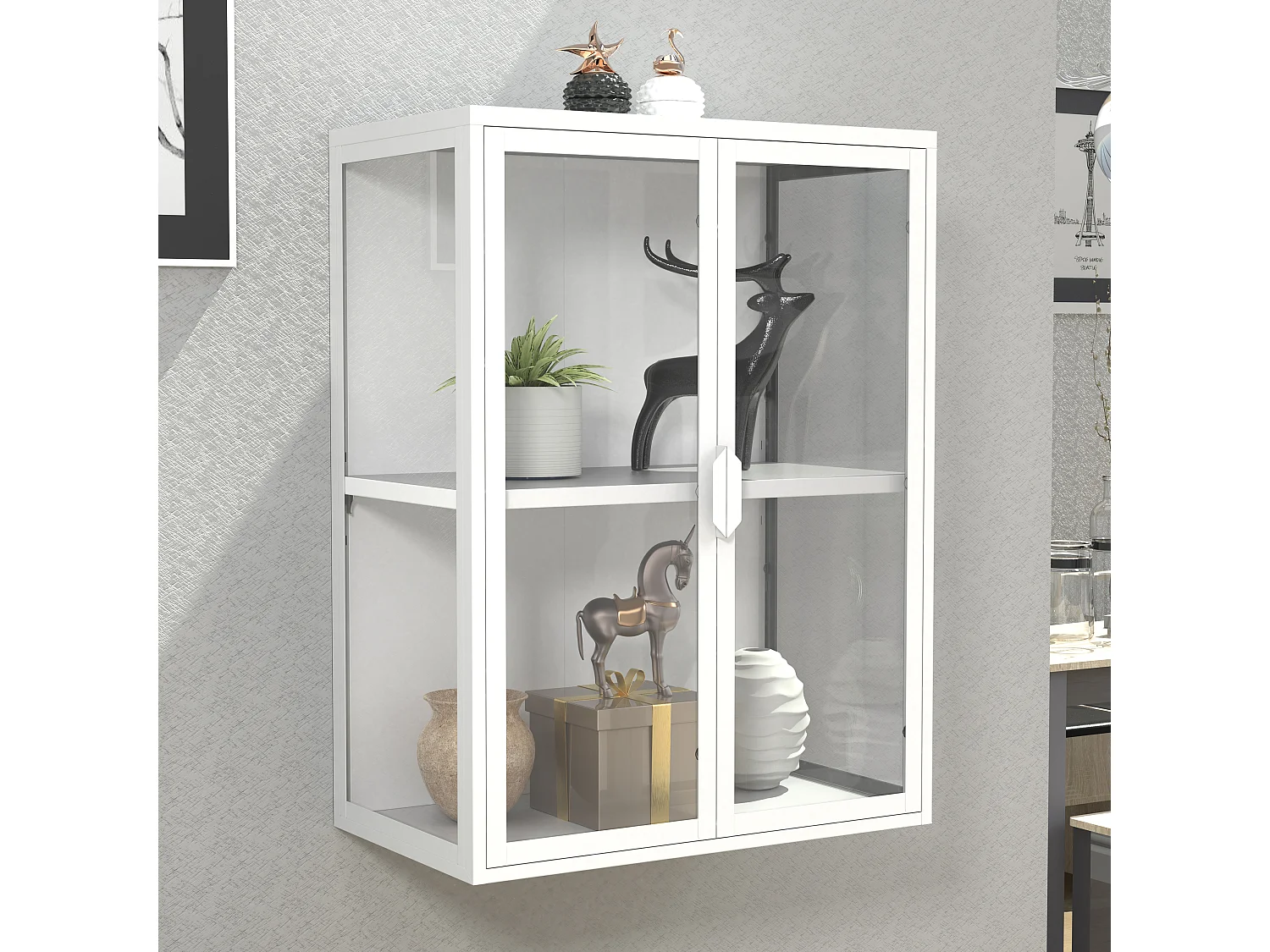 Vitrine murale Vitrine suspendue en verre Floka M