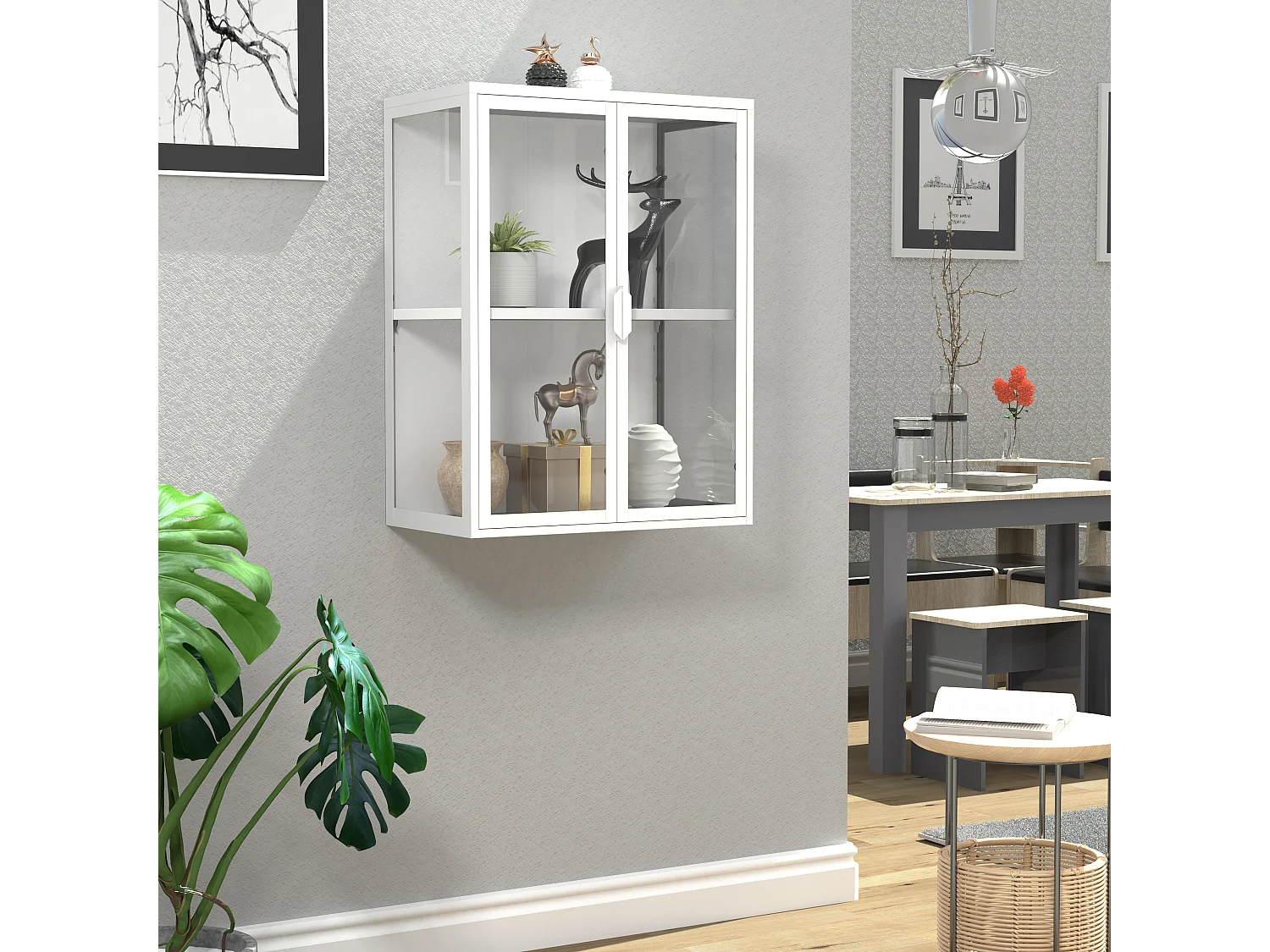 Vitrine murale Vitrine suspendue en verre Floka M