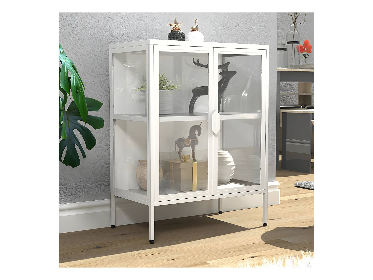 Stahl Glas Standvitrine Vitrine Schaukasten FlokaS