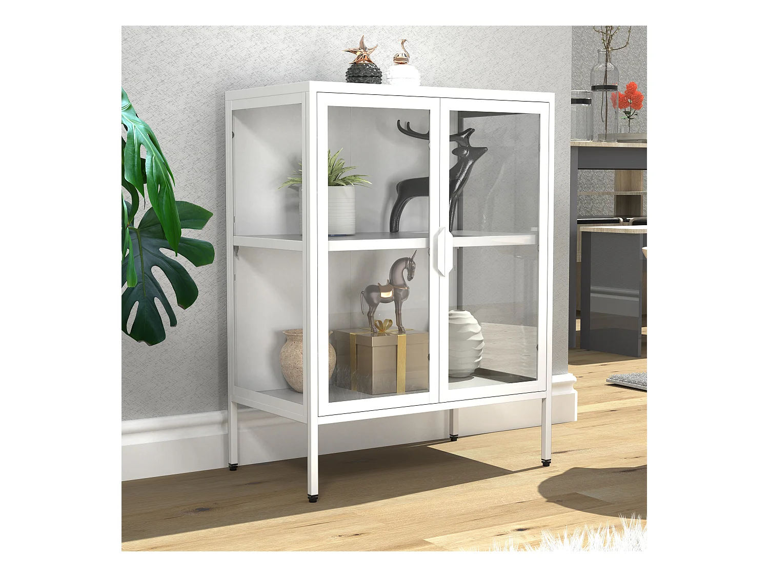 Stahl Glas Standvitrine Vitrine Schaukasten FlokaS