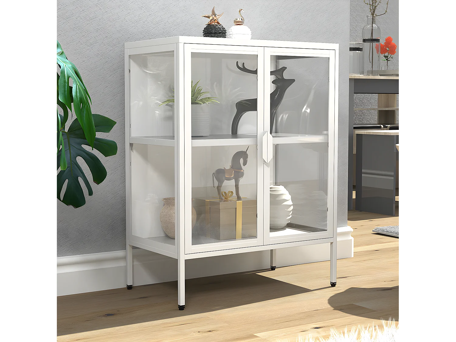 Acier Vitrine verre Vitrine Floka S