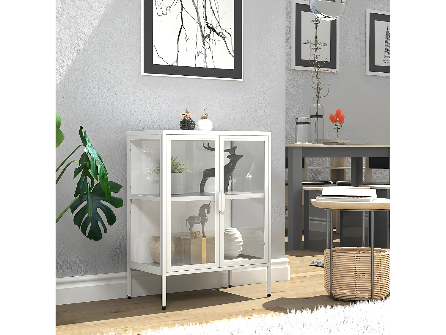 Acier Vitrine verre Vitrine Floka S