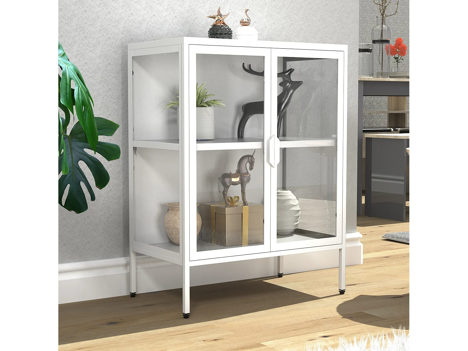 Acier Vitrine verre Vitrine Floka S