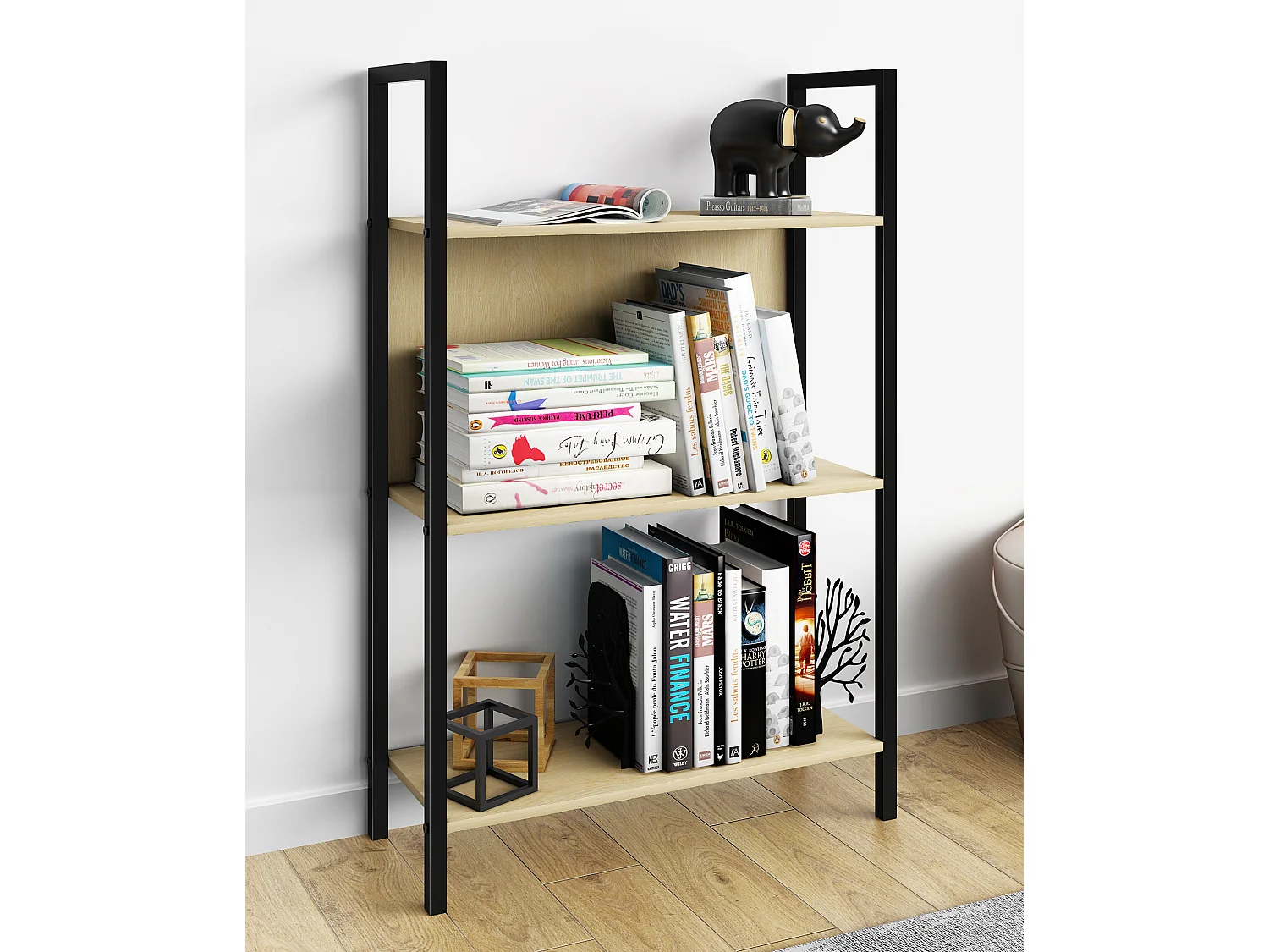 Office Shelf & Bookcase Flakos Honey oak H. 100 x W. 56 x D. 24 cm