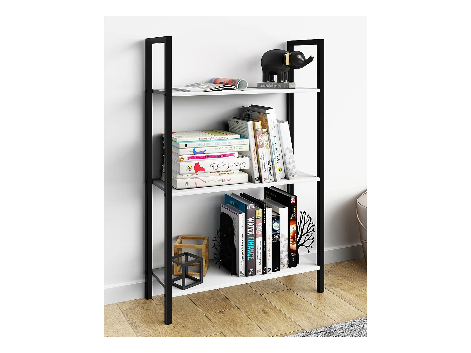 Metal Stand Shelf Książki Flakos 3px