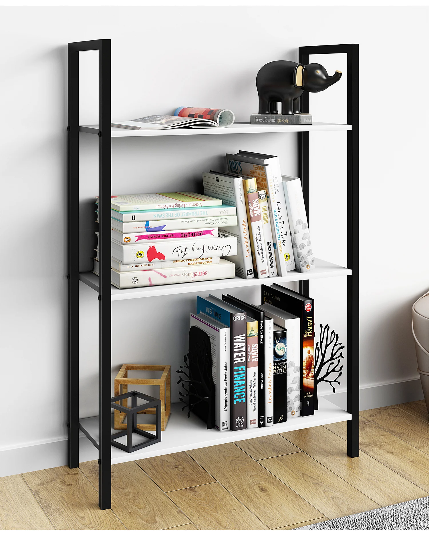 Prateleira e estante de escritório Flakos Branco A. 100 x L. 56 x P. 24 cm