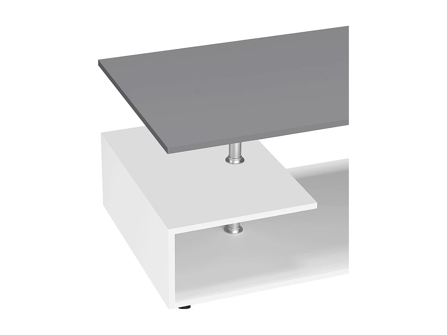 Side table & coffee table Maliso White / Anthracite H. 42 x W. 91 x D. 53 cm