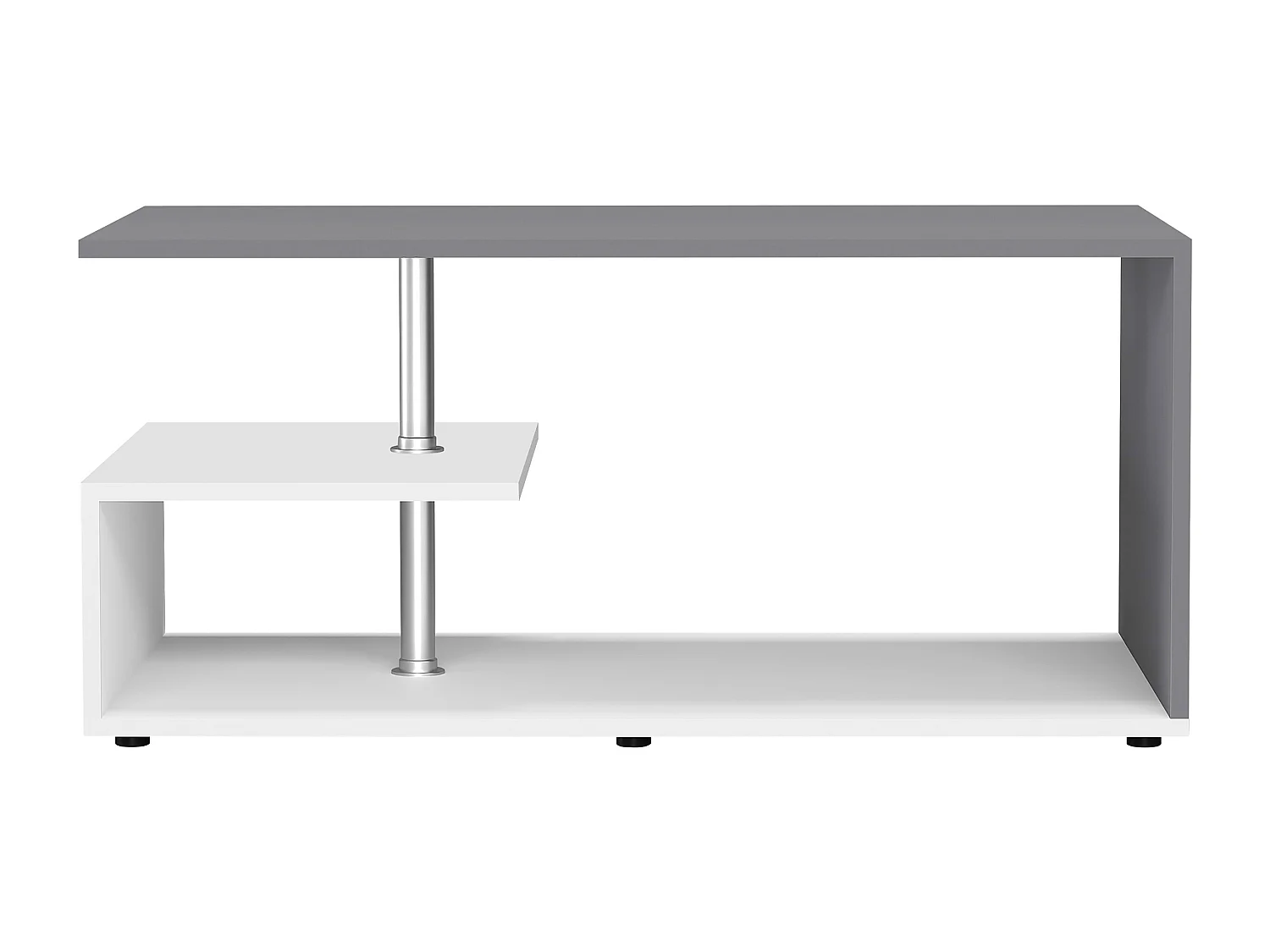 Side table & coffee table Maliso White / Anthracite H. 42 x W. 91 x D. 53 cm