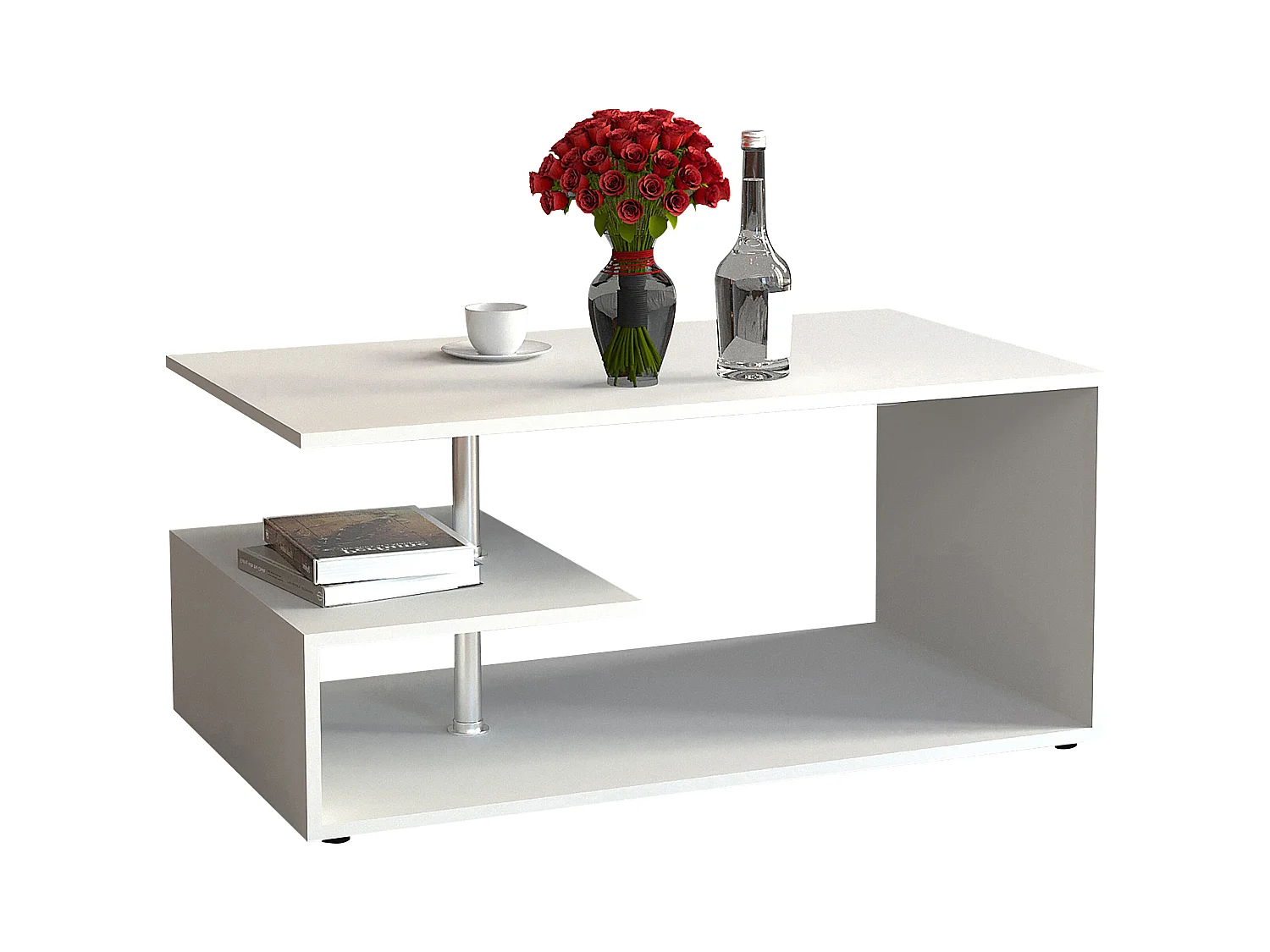 Side table & coffee table Maliso White H. 42 x W. 91 x D. 53 cm