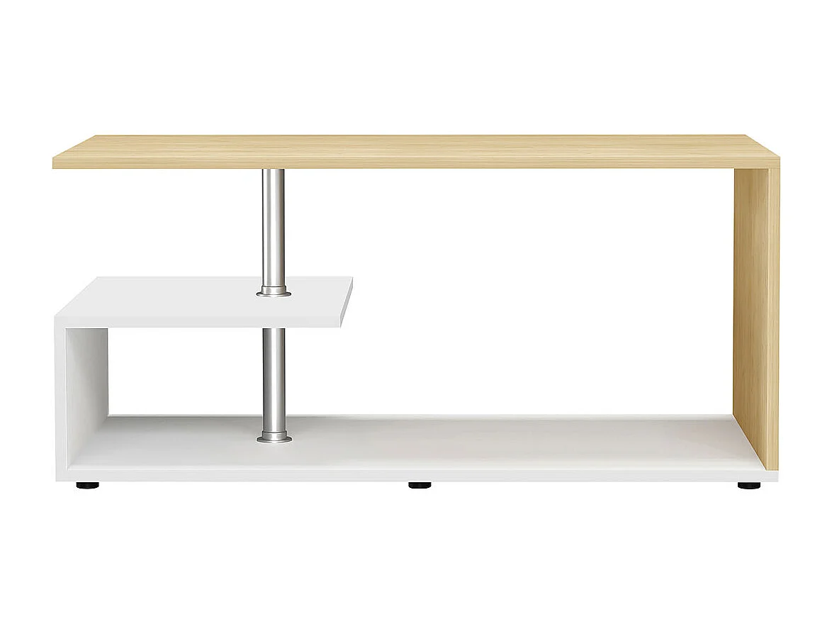 Side table & coffee table Maliso White / Honey oak H. 42 x W. 91 x D. 53 cm