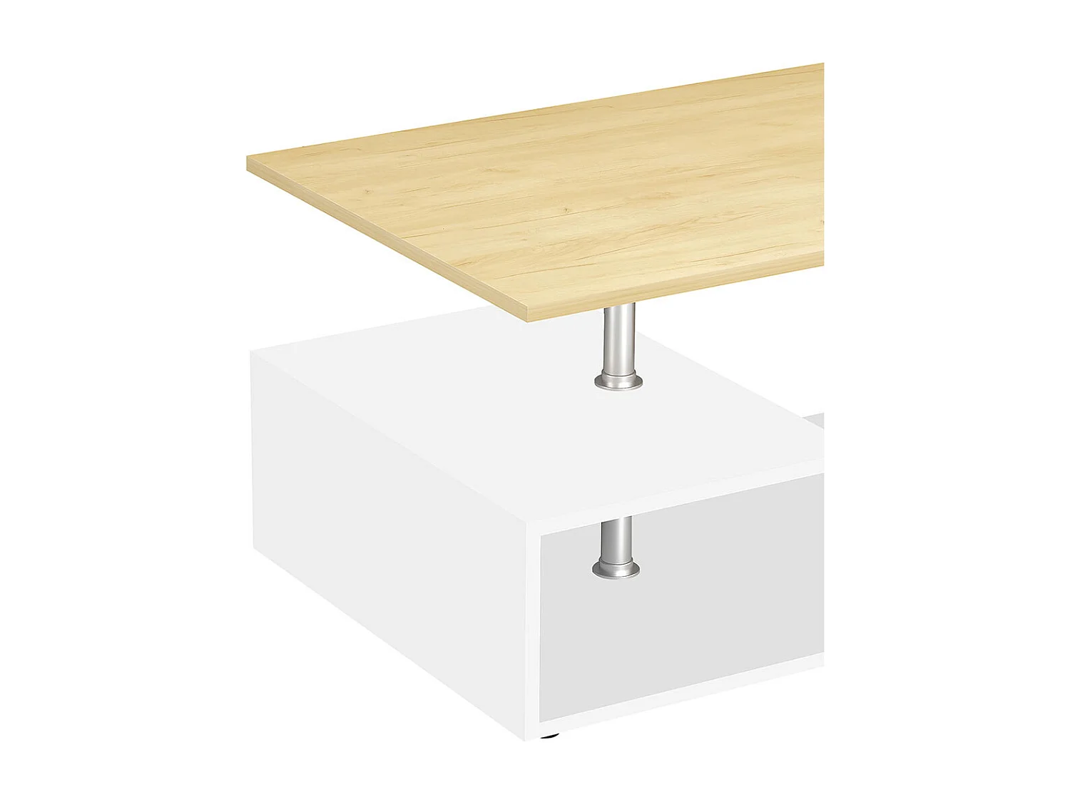 Side table & coffee table Maliso White / Honey oak H. 42 x W. 91 x D. 53 cm