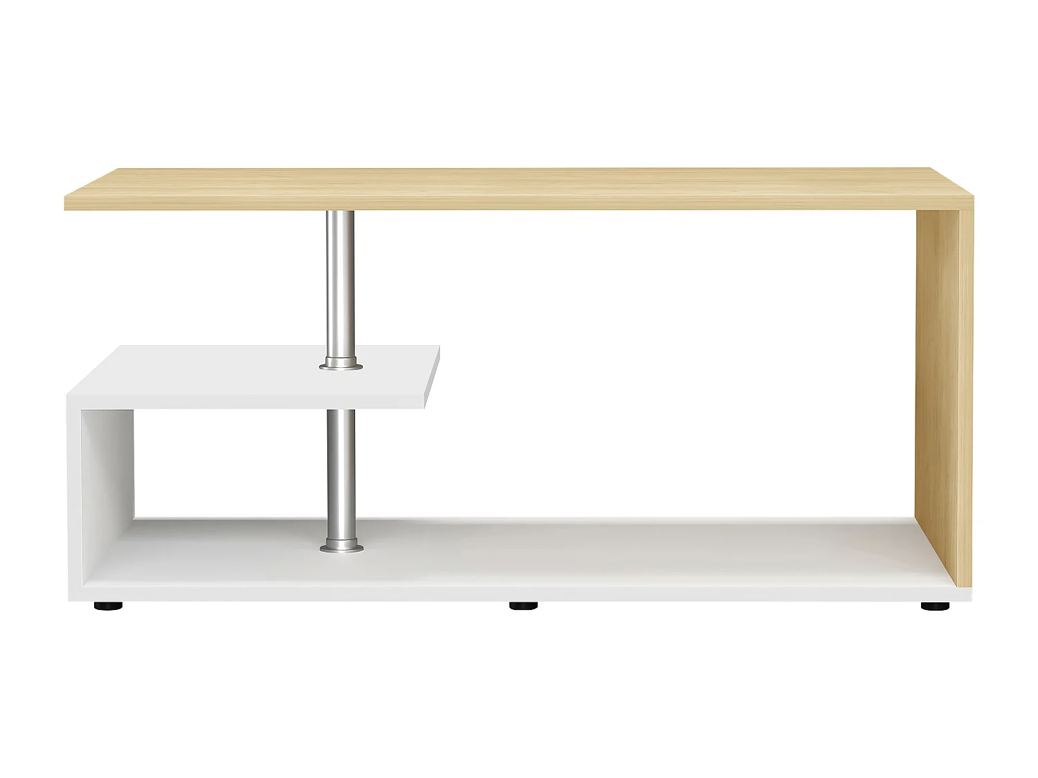 Side table & coffee table Maliso White / Honey oak H. 42 x W. 91 x D. 53 cm