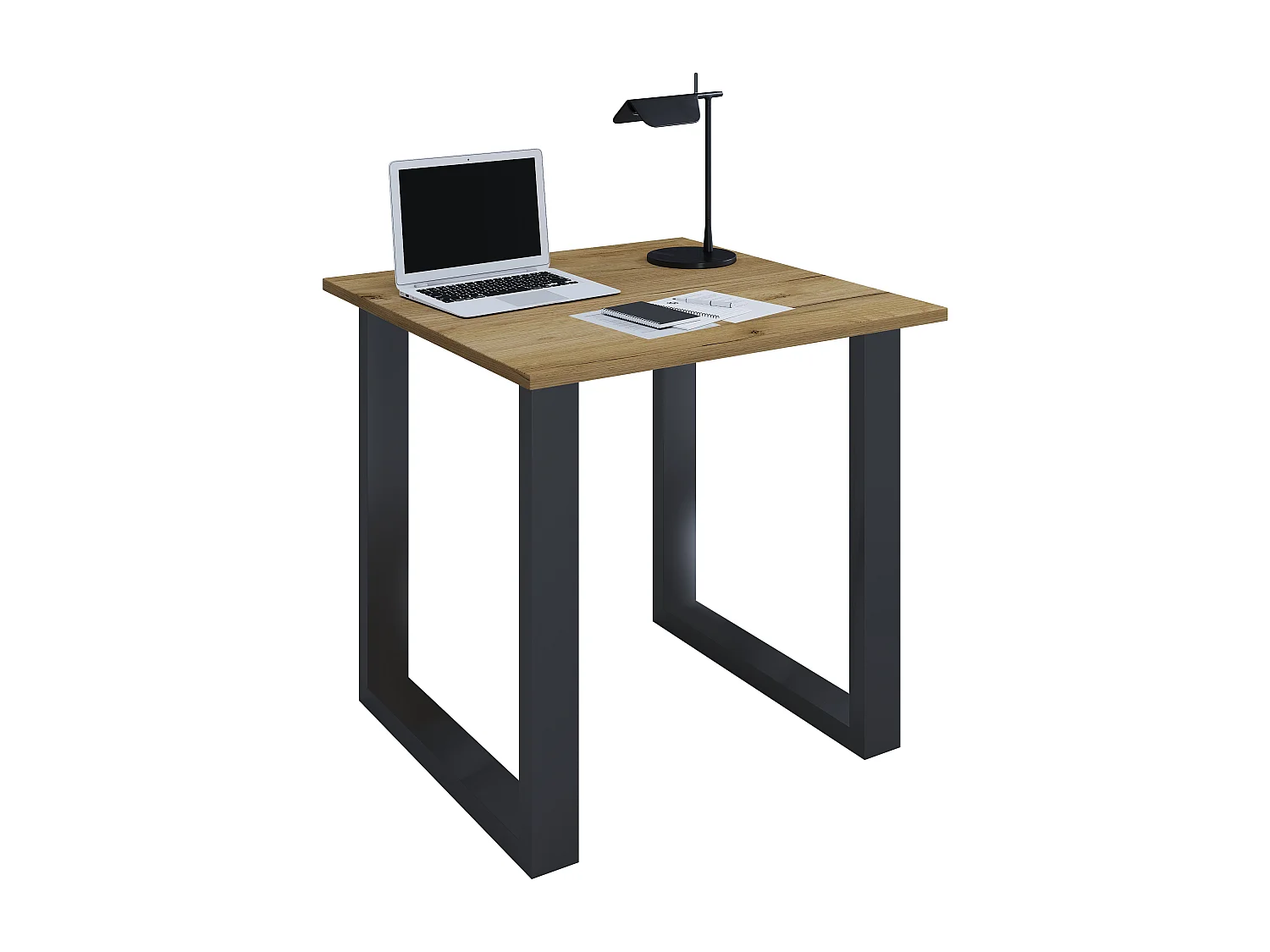 Desk Lona Black / Honey oak H. 76 x W. 80 x D. 80 cm
