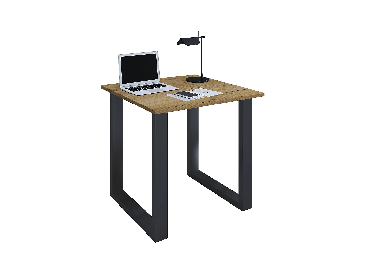Desk Lona Black / Honey oak H. 76 x W. 80 x D. 80 cm