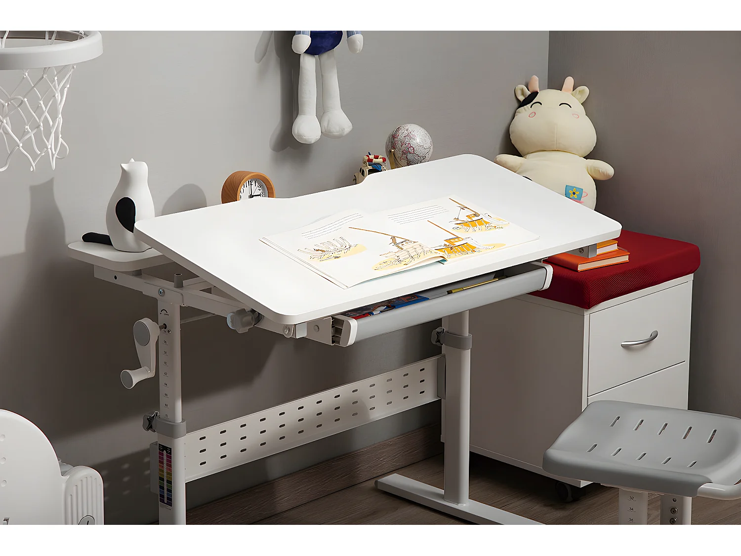 Verstellbarer Kinderschreibtisch XD SPE-X102W 80x60 cm