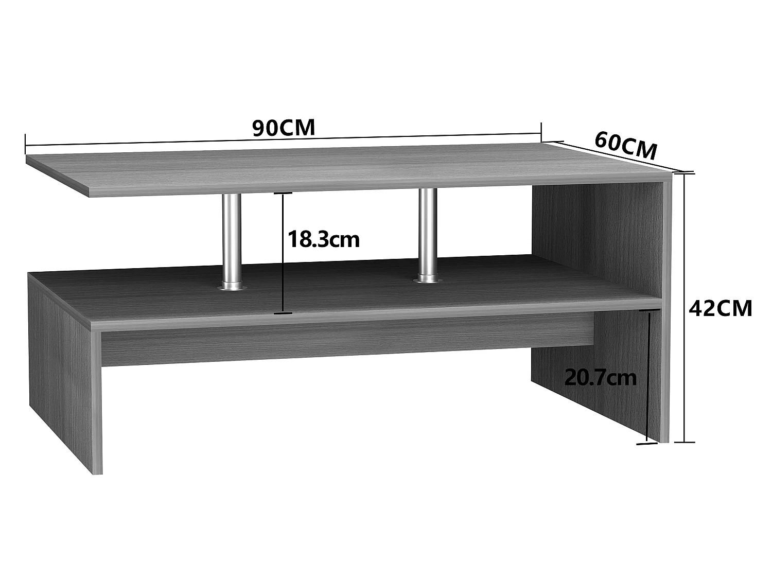 Houten Sofatic salontafel Maliso L