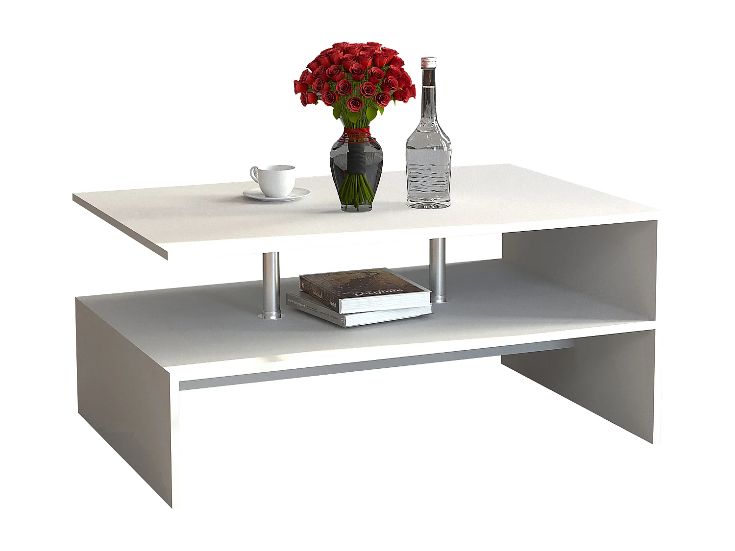 Side table & coffee table Maliso White H. 42 x W. 90 x D. 60 cm