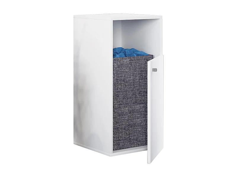 VCM Wood Clothes Cabinet | Descanso de roupas | Cesta de lavandaria | Dimensões aprox. A. 74 x W 40 x P. 39 cm – Dreso L 1f (Branco)