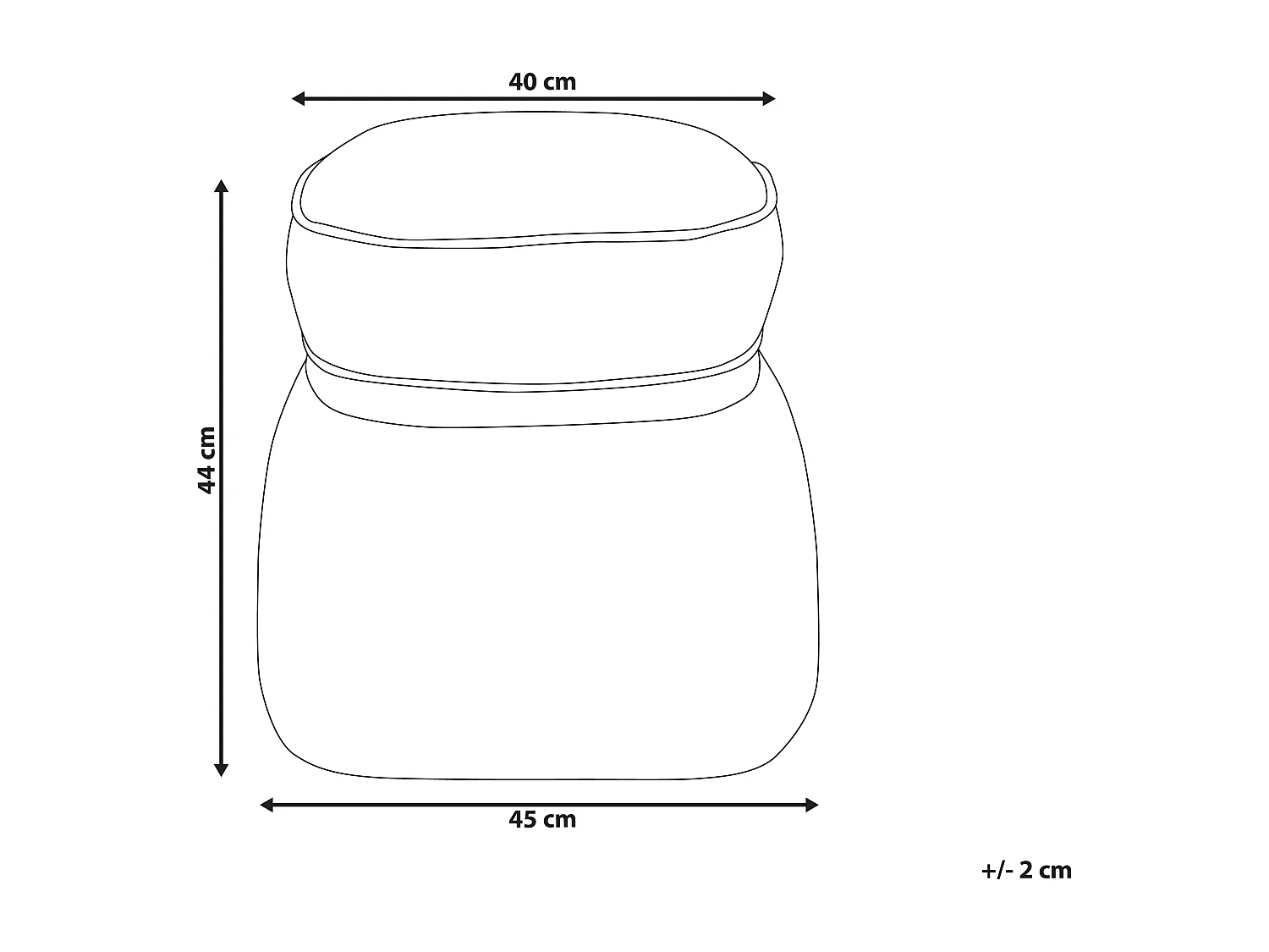 Poef MONTEREY Kunstlinnen Beige 45 cm 45 cm 44 cm