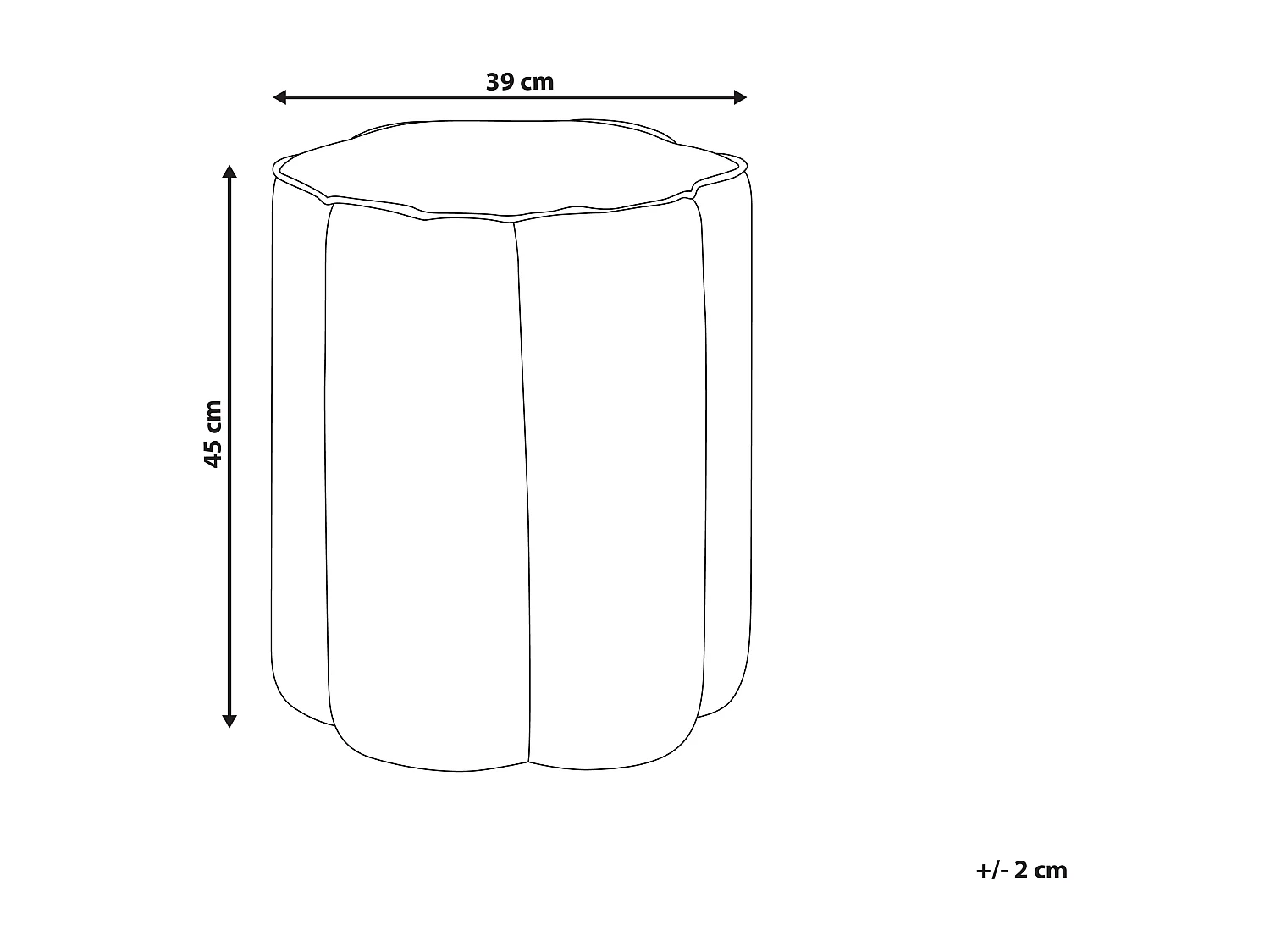 Pouf TAPPEN Kunstleinen Beige 39 cm 39 cm 45 cm