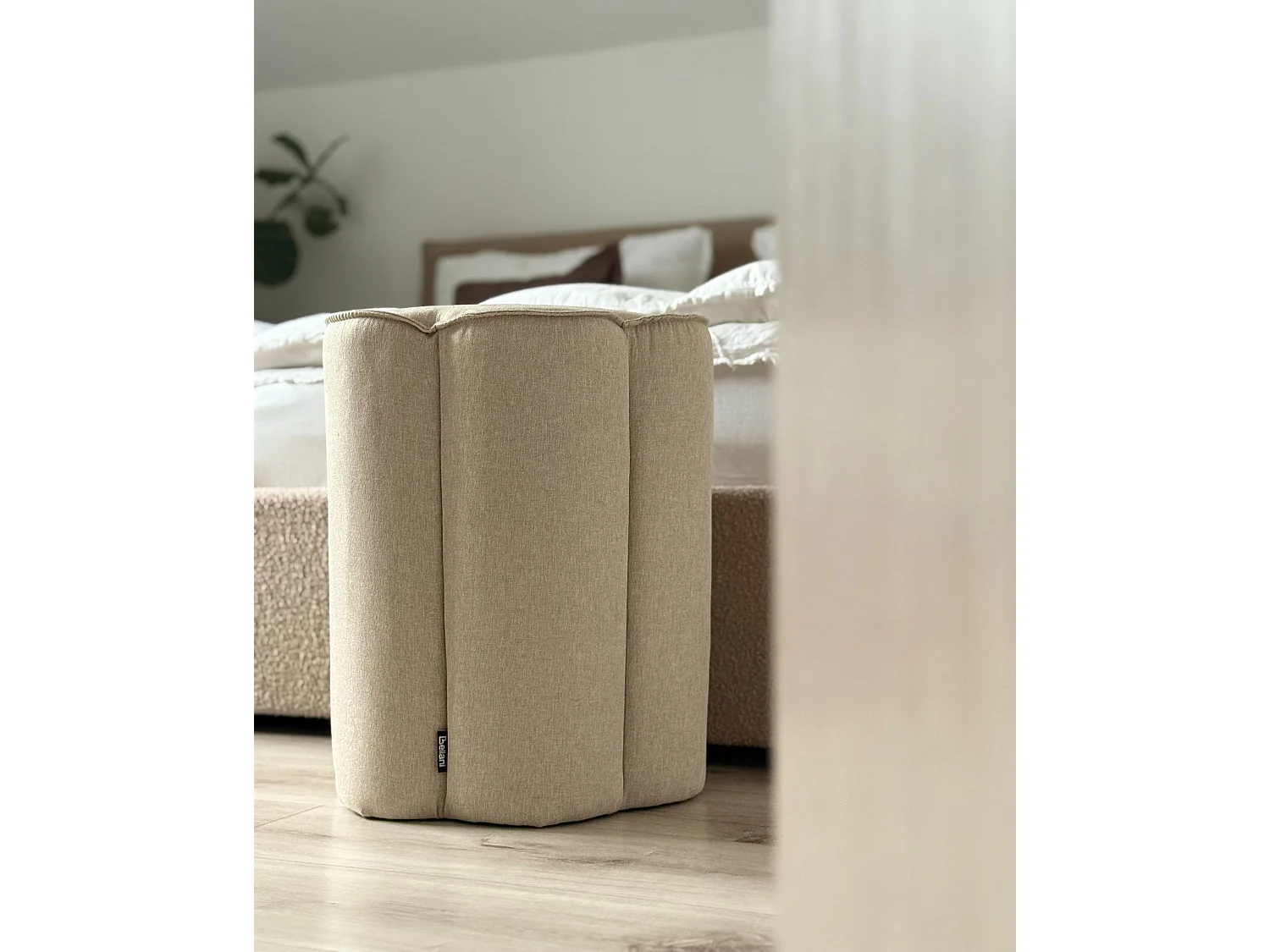 Pouf TAPPEN Kunstleinen Beige 39 cm 39 cm 45 cm