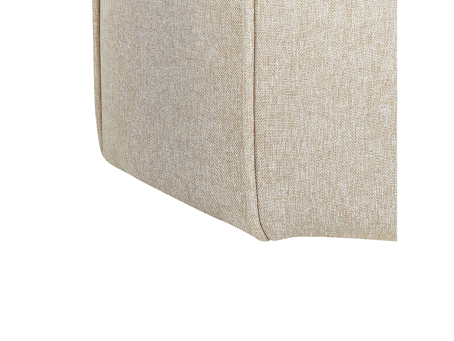 Pouf Hocker Stoffbezug Leinen beige rund ⌀ 45 cm Polsterhocker 42 cm hoch Wishek
