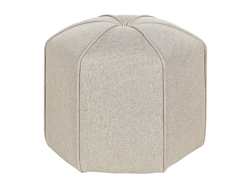 Poef WISHEK Kunstlinnen Beige 45 cm 45 cm 42 cm