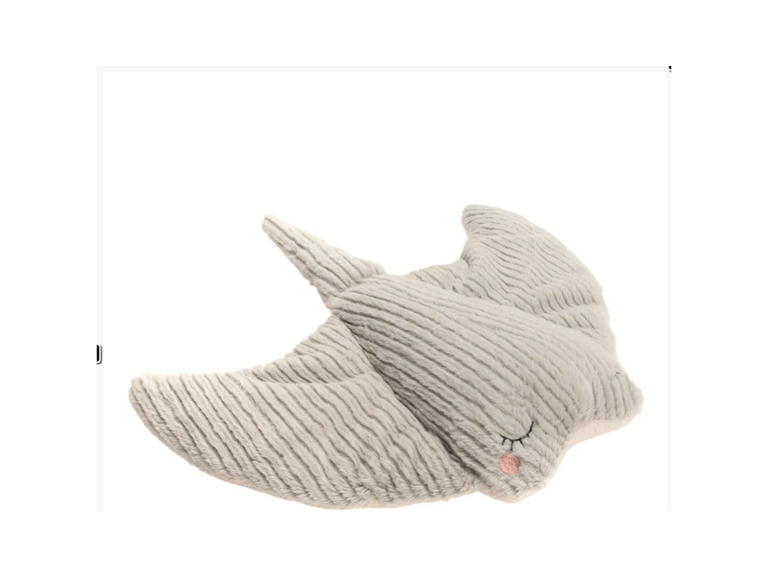 Peluche raie manta grise 53x10x47 cm