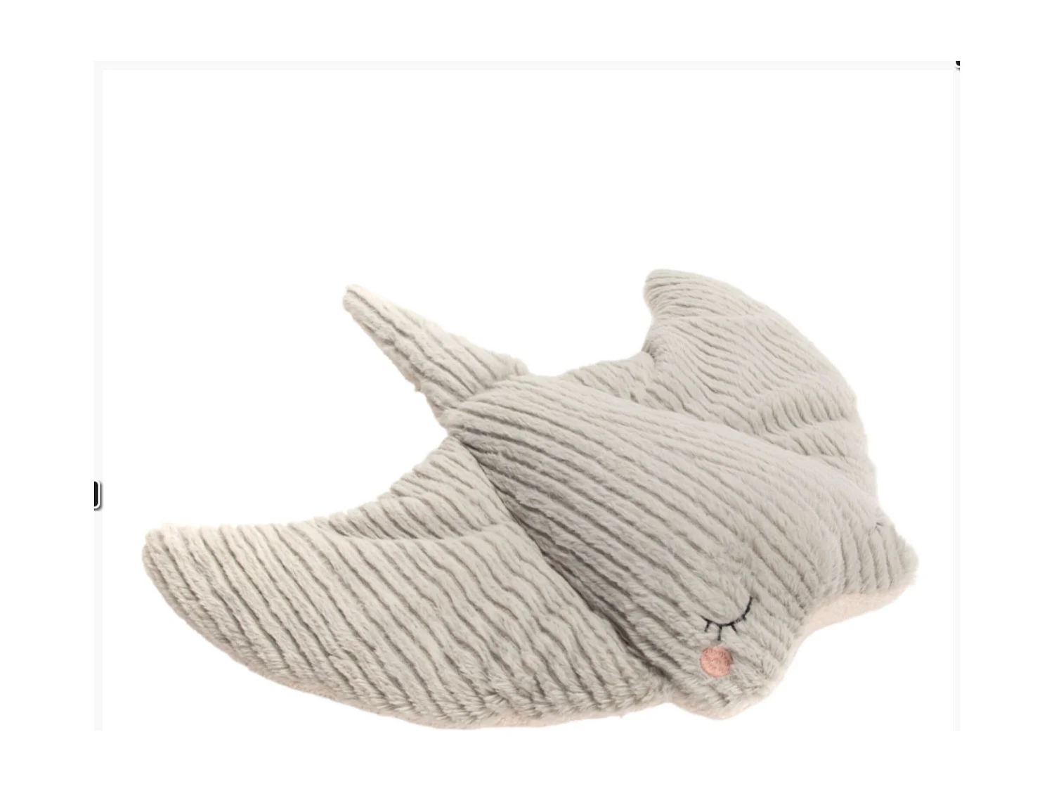 Peluche raie manta grise 53x10x47 cm