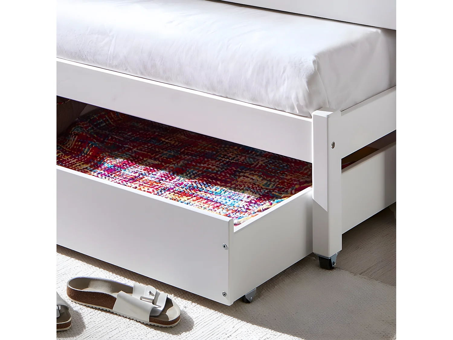 Tiroir de rangement MDF blanc 21 x 190 x 95,5 cm