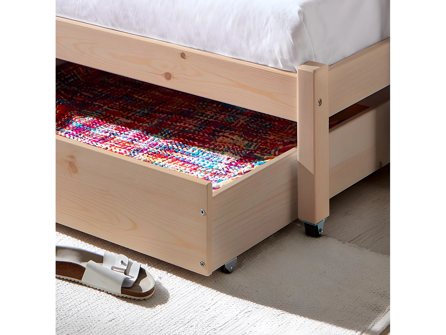 Tiroir de rangement MDF blanc 21 x 190 x 95,5 cm