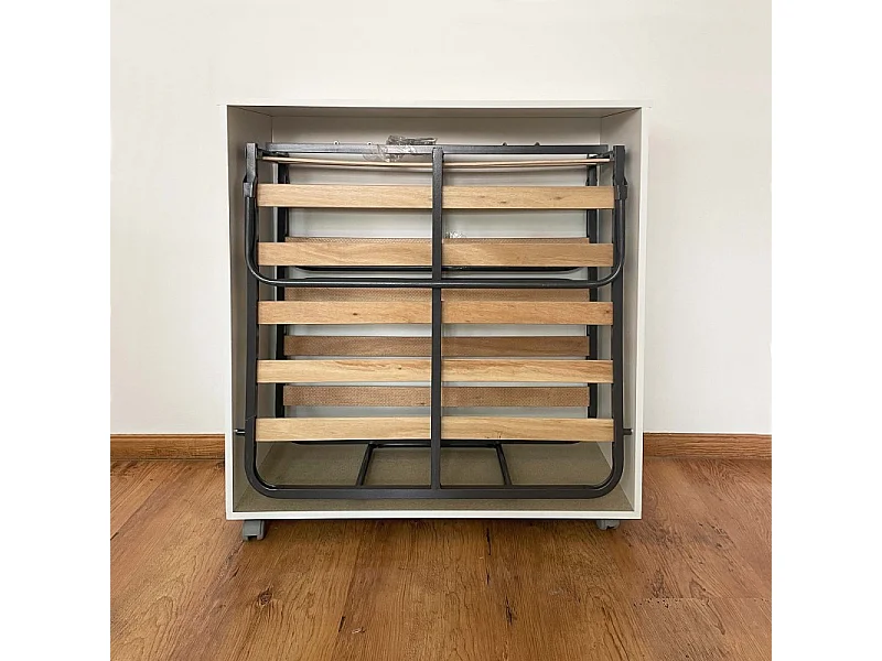 Cama plegable Plegatin con colchón aglomerado blanco  104.6x99.6x42cm