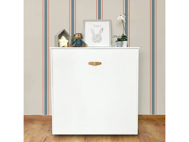 Klappbett mit Matratze weiß 104.6x99.6x42cm