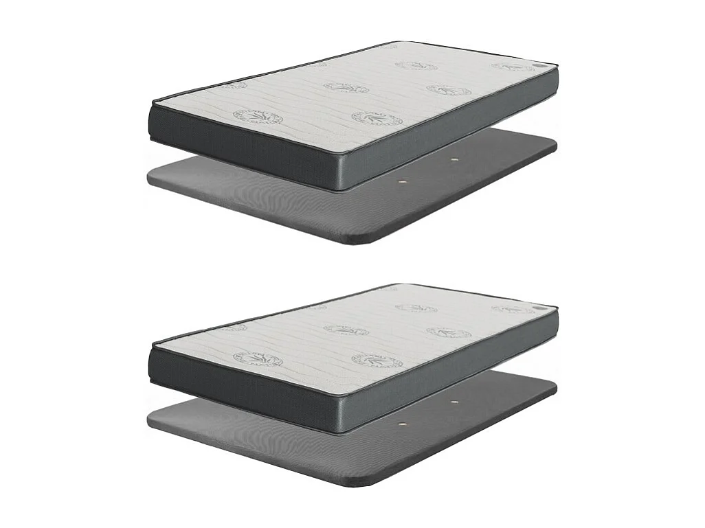 Lit + étagère aggloméré blanc + sommiers tap et matelas 65x199x96cm